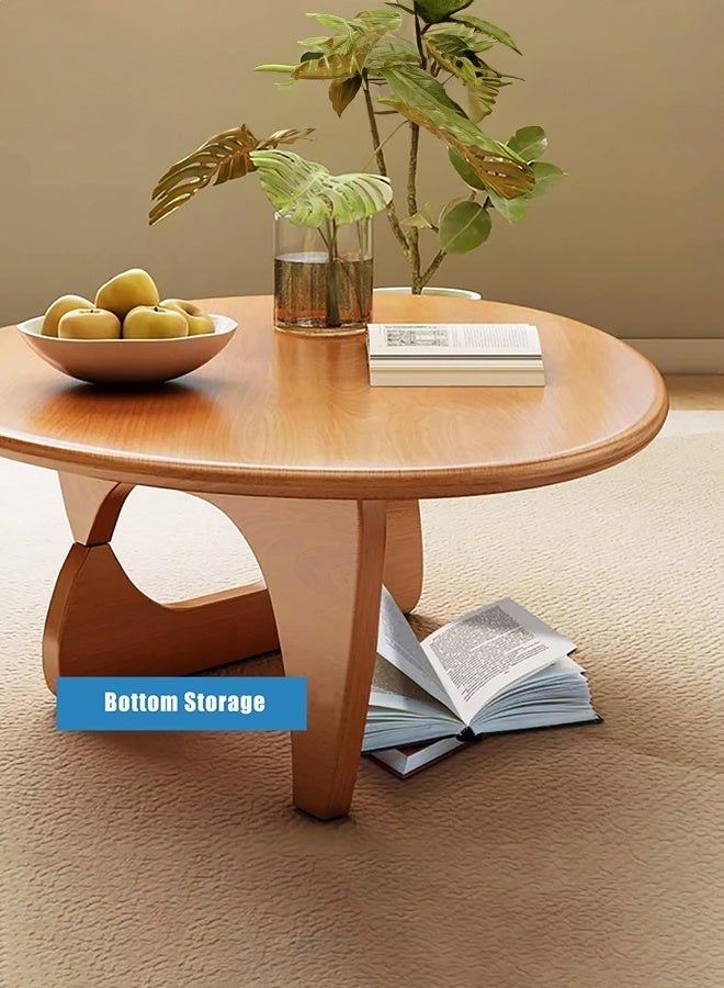 WALALLA Sculptural Statement Piece: Mid-Century Modern Oval Coffee Table, Abstract Solid Wood Design in Walnut for Living Room (90x58x40cm) - Image 5